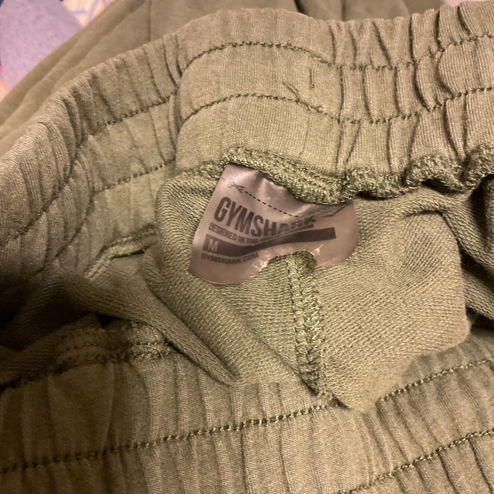 Gymshark Women's Shorts M Olive Green Elastic Tie Waist Pockets - Picture 8 of 8